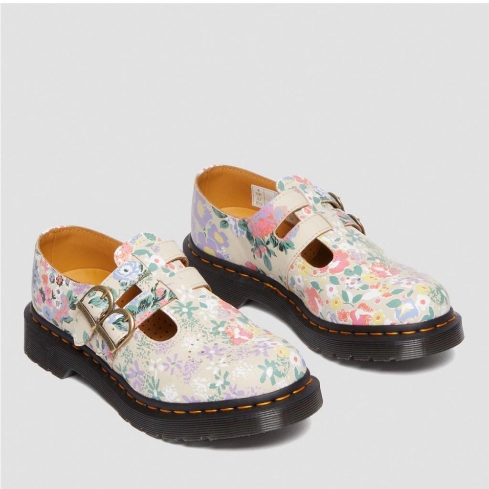 Dr. Martens 8065 Floral Mash Up Leather Mary Jane Shoes - Picture 1 of 9